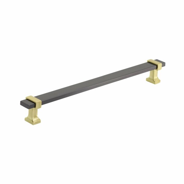 Amerock Overton 8-13/16 in 224 mm Center-to-Center Black Chrome/Brushed Gold Cabinet Pull BP36684BCRBGL
